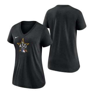 Women's Black LA 2022 All-Star Game Alt Logo Tri-Blend V-Neck T-Shirt