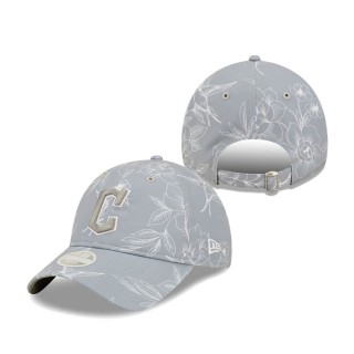 Women's Cleveland Guardians Gray Botanic 9TWENTY Adjustable Hat