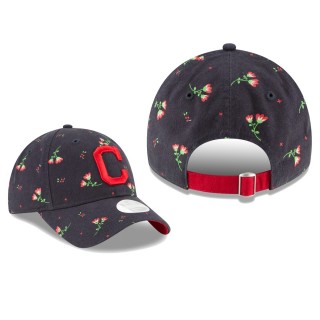 Women's Cleveland Indians Navy Blossom 9TWENTY Adjustable Hat