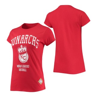 Women's Kansas City Monarchs Stitches Red Negro League Logo T-Shirt