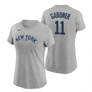 Women Yankees Brett Gardner Gray 2021 Field of Dreams Tee