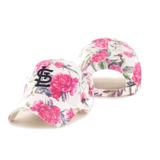 Women's St. Louis Cardinals White Peony Print Clean Up Adjustable Hat