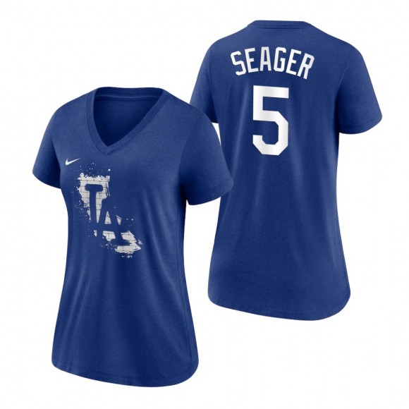 Los Angeles Dodgers Royal 2021 City Connect Corey Seager T-Shirt Women's