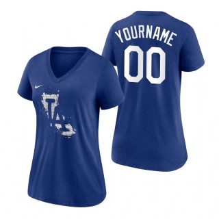 Los Angeles Dodgers Royal 2021 City Connect Custom T-Shirt Women's