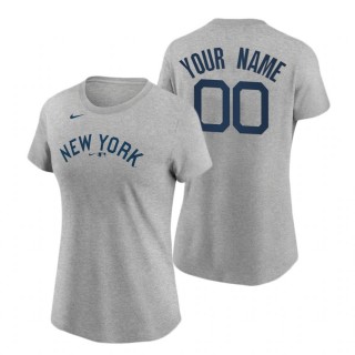 Women Yankees Custom Gray 2021 Field of Dreams Tee