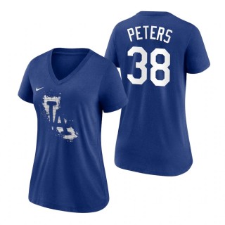 Los Angeles Dodgers Royal 2021 City Connect D.J. Peters T-Shirt Women's