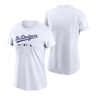 Women's Los Angeles Dodgers White Wordmark T-Shirt 2021 City Connect