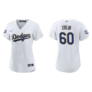 Women's Robbie Erlin Dodgers White Gold 2021 City Connect Replica Jersey