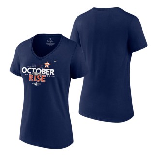 Women's Houston Astros Fanatics Branded Navy 2022 Postseason Locker Room V-Neck T-Shirt