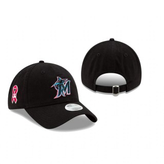 Women's Miami Marlins Black 2021 Mother's Day 9TWENTY Adjustable Hat