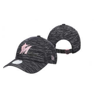 Women's Miami Marlins Charcoal Tech 9FORTY Adjustable Hat