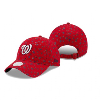 Women's Washington Nationals Red Floral 9TWENTY Adjustable Hat