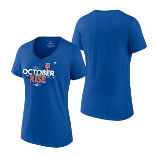 Women's New York Mets Fanatics Branded Royal 2022 Postseason Locker Room V-Neck Plus Size T-Shirt