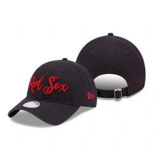 Women's Boston Red Sox Navy Team Script 9TWENTY Adjustable Hat