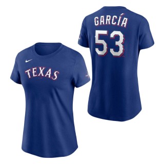Women's Texas Rangers Adolis Garcia Royal 2023 World Series Champions T-Shirt