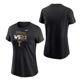 Women's Texas Rangers Black 2023 World Series Champions Lockup T-Shirt