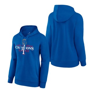 Women's Texas Rangers Royal 2023 World Series Champions Official Logo Pullover Hoodie