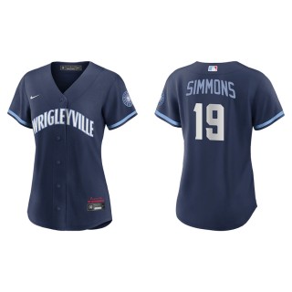Women's Cubs Andrelton Simmons Navy 2021 City Connect Replica Jersey