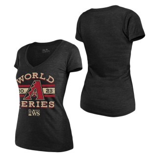 Women's Arizona Diamondbacks Majestic Threads Black 2023 World Series Contact Tri-Blend T-Shirt