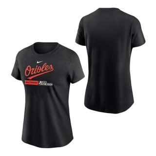 Women's Baltimore Orioles Black 2023 Postseason Authentic Collection Dugout T-Shirt