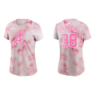 Women's Braves Guillermo Heredia Pink 2022 Mother's Day T-Shirt