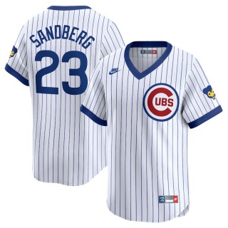 Women's Chicago Cubs White Ryne Sandberg Throwback Cooperstown Limited Jersey