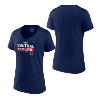 Women's Cleveland Guardians Navy 2022 AL Central Division Champions Locker Room V-Neck T-Shirt