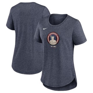 Women's Cleveland Guardians Navy 2024 City Connect Tri-Blend T-Shirt