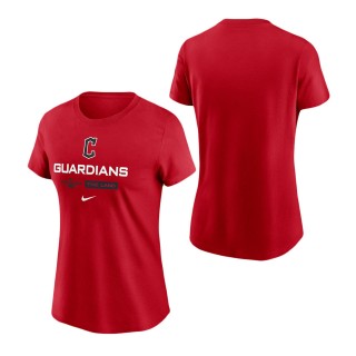 Women's Cleveland Guardians Red 2022 Postseason Authentic Collection Dugout T-Shirt