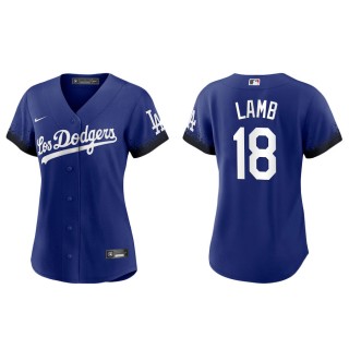 Women's Dodgers Jake Lamb Royal 2021 City Connect Replica Jersey