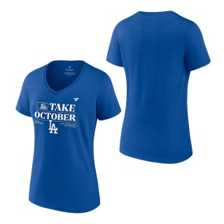 Women's Los Angeles Dodgers Royal 2023 Postseason Locker Room T-Shirt