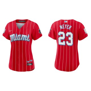 Women's Miami Marlins Max Meyer Red City Connect Replica Jersey