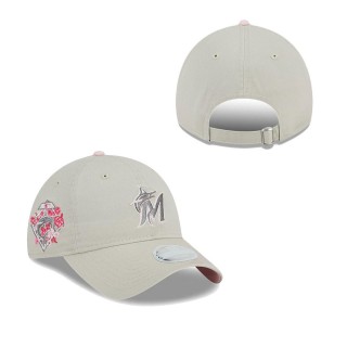 Women's Miami Marlins Khaki 2023 Mother's Day 9TWENTY Adjustable Hat