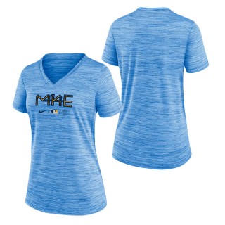 Women's Brewers Powder Blue 2022 City Connect Velocity Space-Dye Performance V-Neck T-Shirt