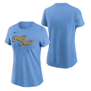 Women's Brewers Powder Blue 2022 City Connect Wordmark T-Shirt