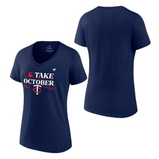 Women's Minnesota Twins Navy 2023 Postseason Locker Room T-Shirt