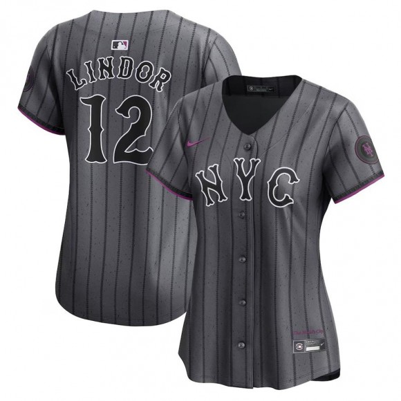 Women's New York Mets Francisco Lindor Graphite 2024 City Connect Limited Player Jersey