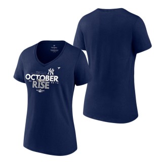 Women's New York Yankees Navy 2022 Postseason Locker Room V-Neck T-Shirt