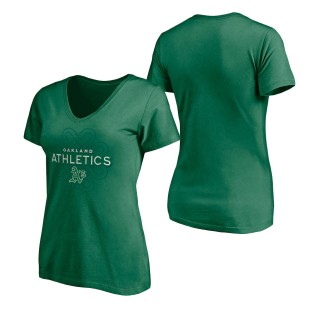 Women's Oakland Athletics Kelly Green St. Patrick's Day Team Celtic Knot T-Shirt
