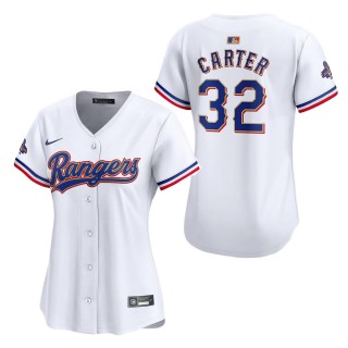Women's Texas Rangers Evan Carter White 2024 Gold Collection Limited Player Jersey
