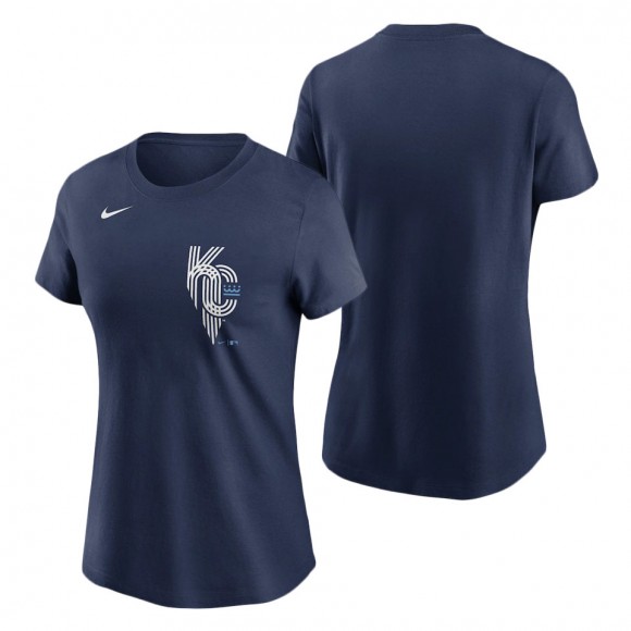 Women's Kansas City Royals Navy 2022 City Connect Wordmark T-Shirt