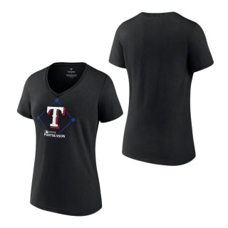 Women's Texas Rangers Black 2023 Postseason Around the Horn T-Shirt