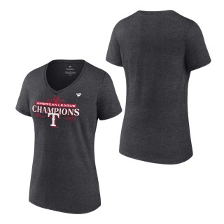 Women's Texas Rangers Charcoal 2023 American League Champions Locker Room T-Shirt