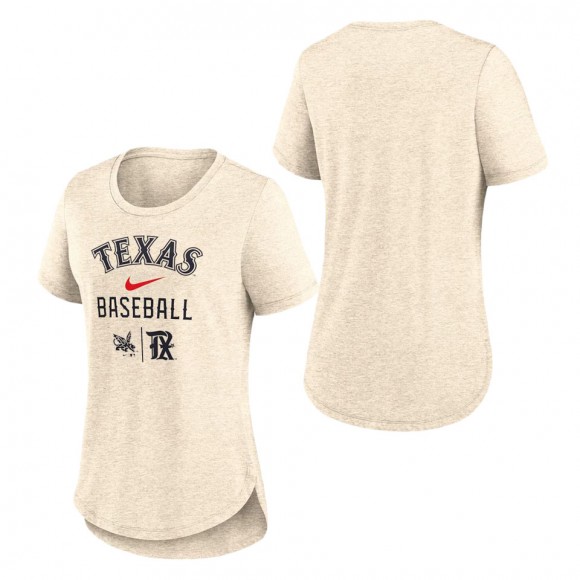 Women's Texas Rangers Cream 2023 City Connect Tri-Blend T-Shirt