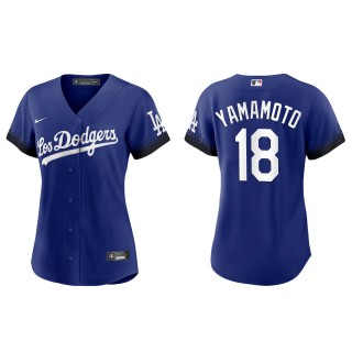 Women's Yoshinobu Yamamoto Los Angeles Dodgers Royal City Connect Replica Jersey