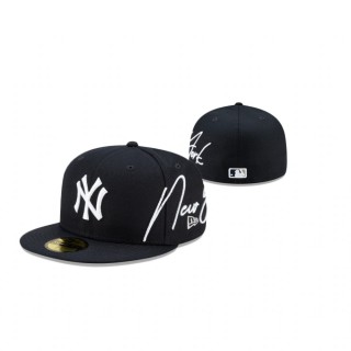 Yankees Navy Cursive Hat