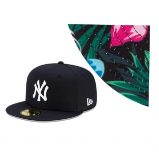 Yankees Navy Floral Under Visor Hat