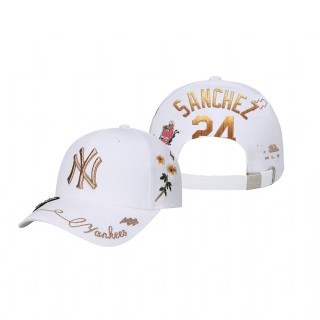 New York Yankees Gary Sanchez White Blossom Adjustable Hat