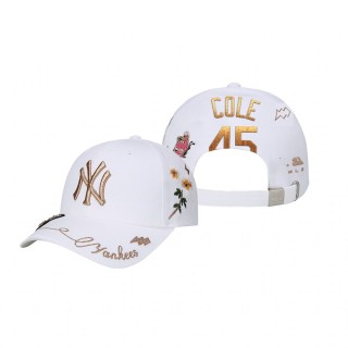 New York Yankees Gerrit Cole White Blossom Adjustable Hat