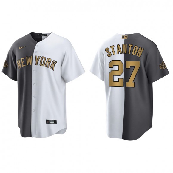 Men's Giancarlo Stanton New York Yankees White Charcoal 2022 MLB All-Star Game Split Jersey